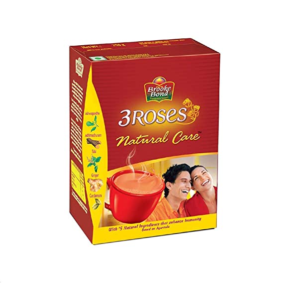 Brooke Bond 3 Roses Natural Care Tulsi, Ginger, Cardamom Tea Box (250 g)