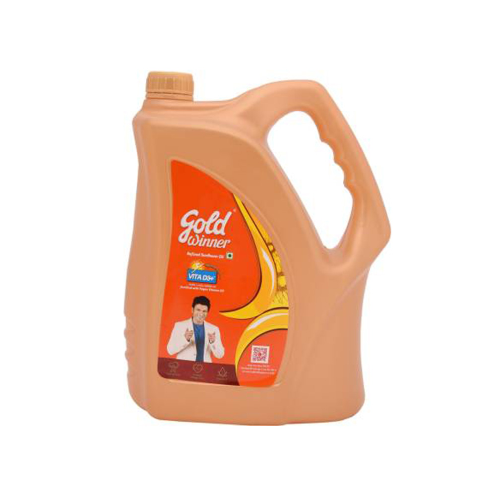 Gold Winner Refined Sunflower Oil Can  (5 L) -Vita D3+