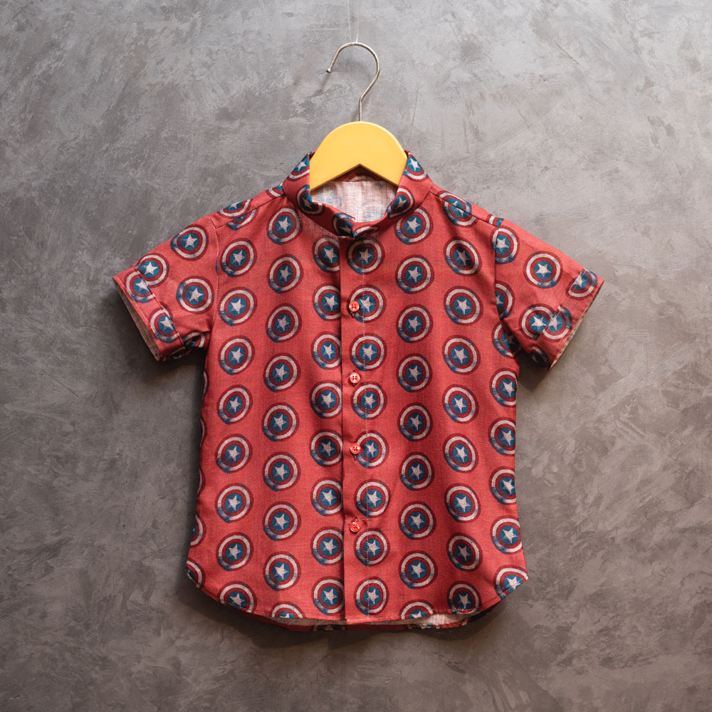 Thiya Captain America Print Boys Shirt