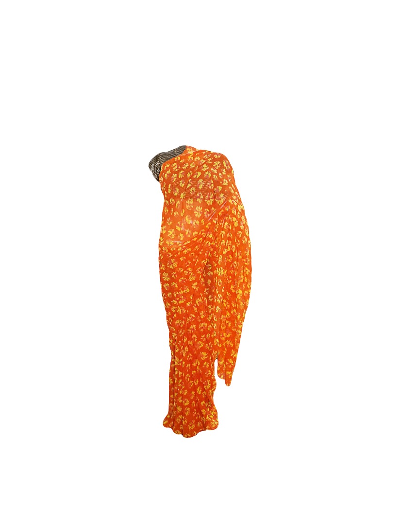 Buy-Online-Traditional-Rajasthani-Leheriya-Shibori-Dark-Orange-Color-Saree