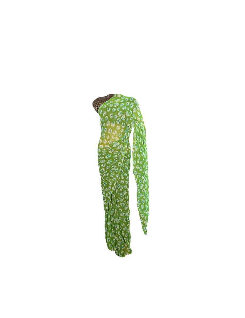 Buy-Online-Traditional-Rajasthani-Leheriya-Shibori-Parrot-Green-Color-Saree