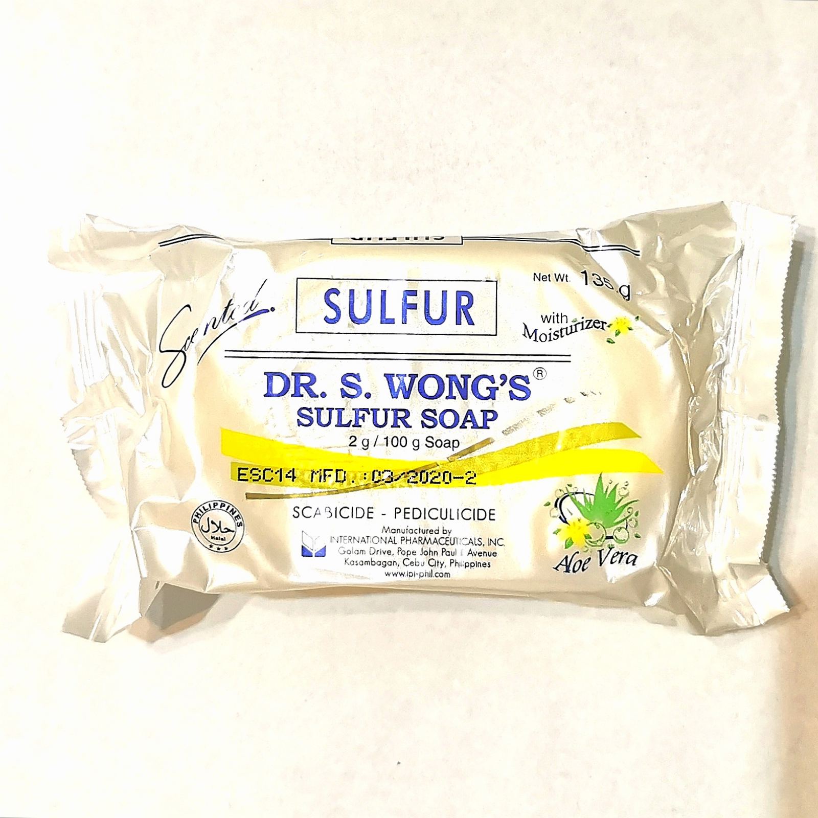 Dr. S. Wong's Sulfur Soap w/ Moisturizer Aloe Vera 135g