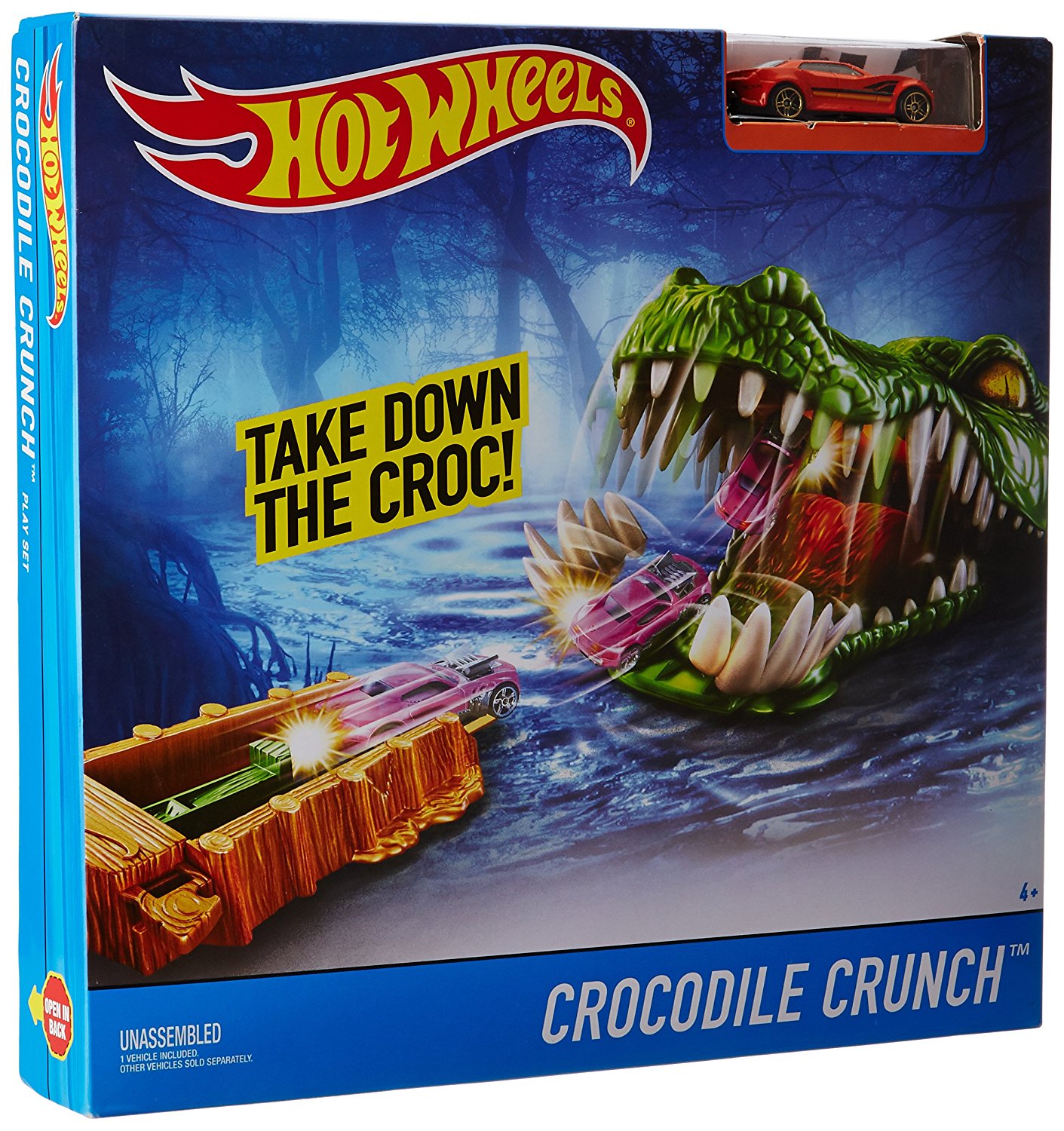 Hot Wheels Themed Crocodile Crunch Trackset, Multi Color