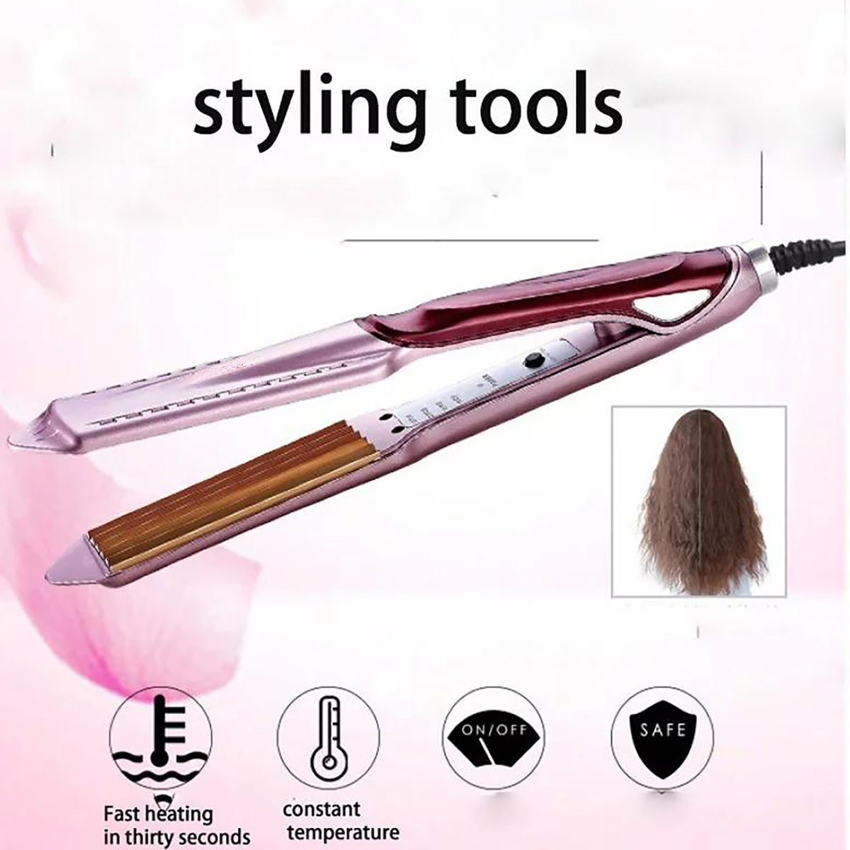 Kemei Crimper - 473 For Professional Use , Ceramic Golden Coating On Plate