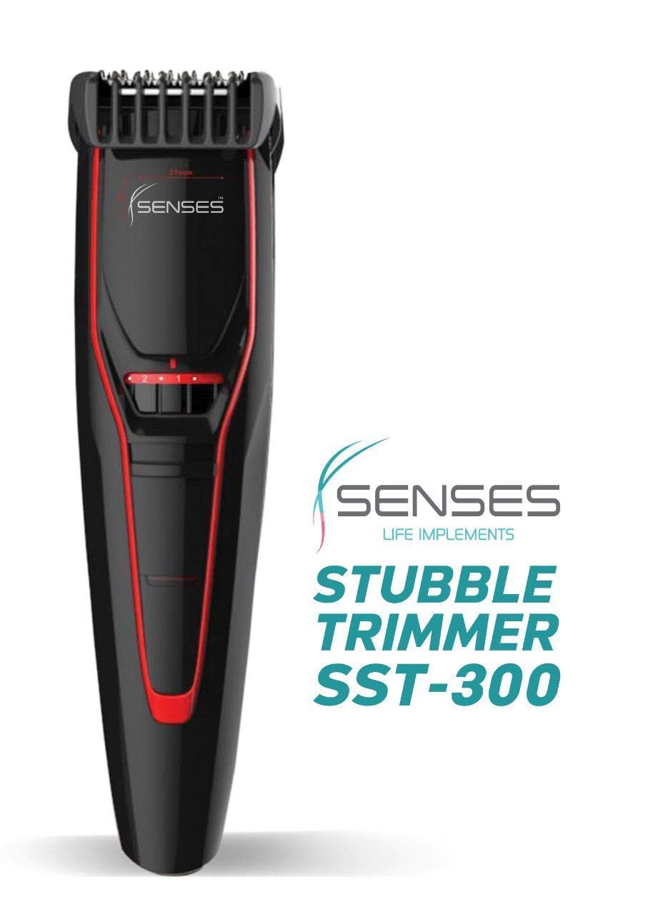 SENSES Life Implements Cordless Stubble Trimmer for Men, Black