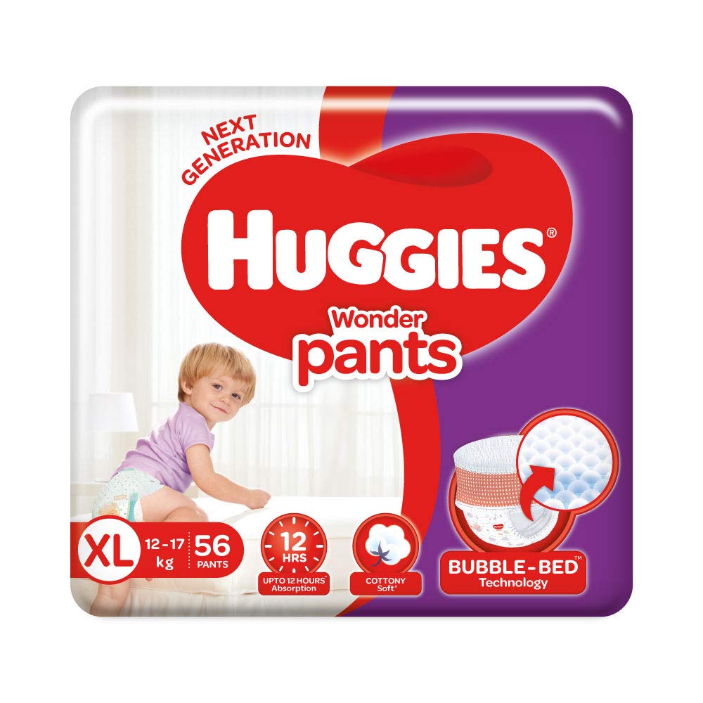 Huggies Wonder Pants, Extra Large (XL) Size Diapers, 56 Count
