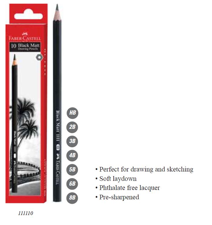 Black Matt Pencils 1111 - Pack of 10