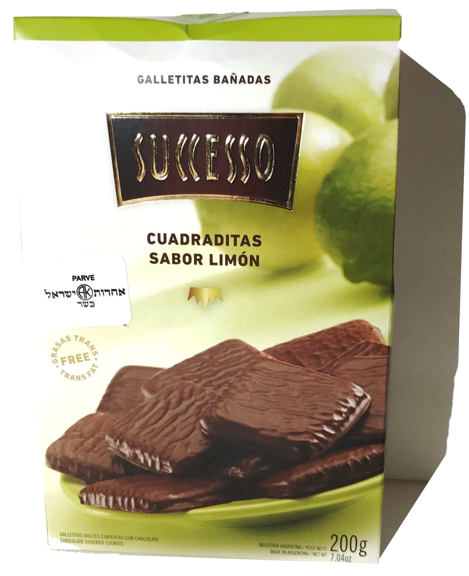 Galletitas Cuadraditas sabor limon bañadas Successo x 200 g