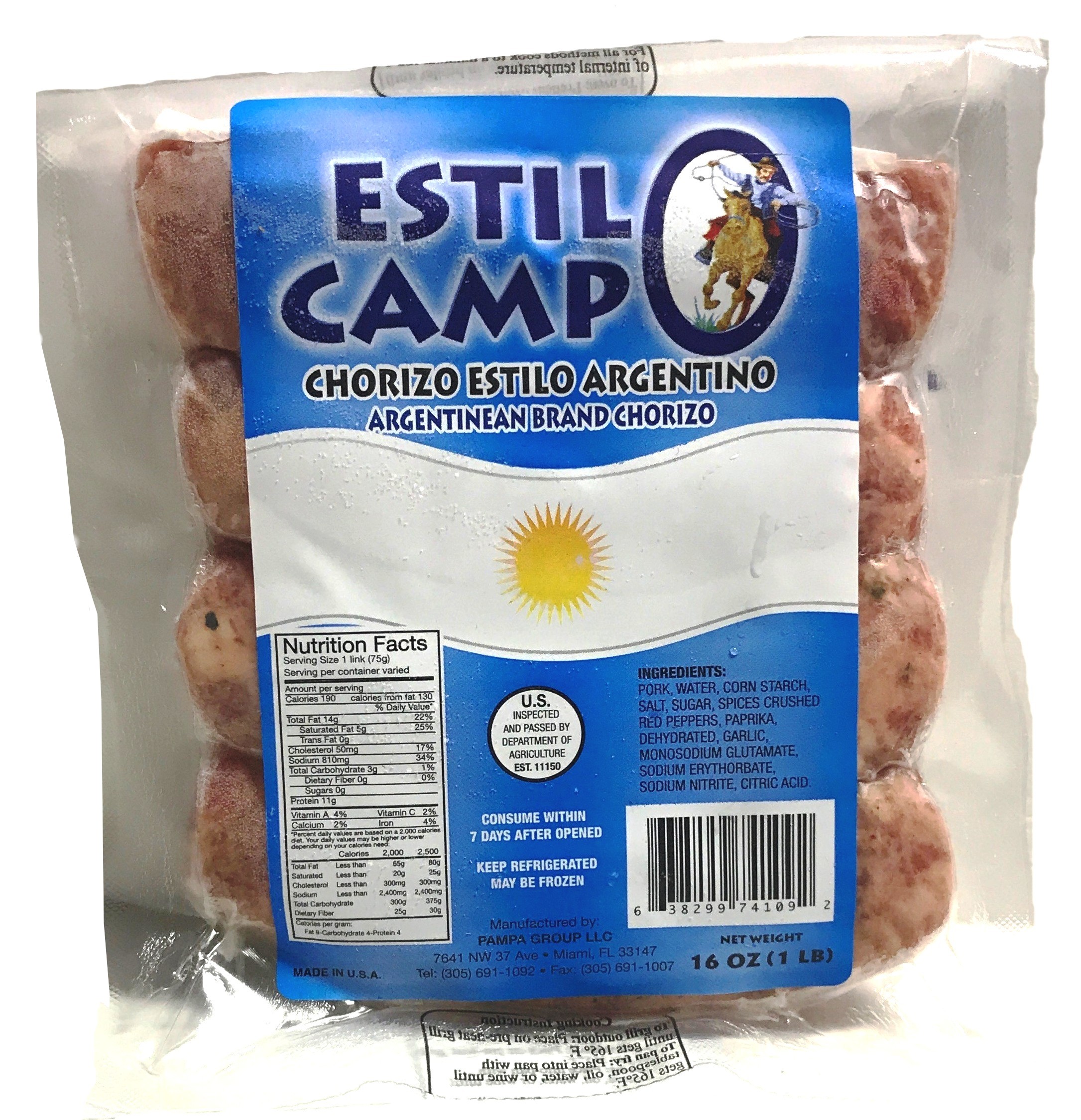 Chorizo Estilo Campo 25 x 1 Lb