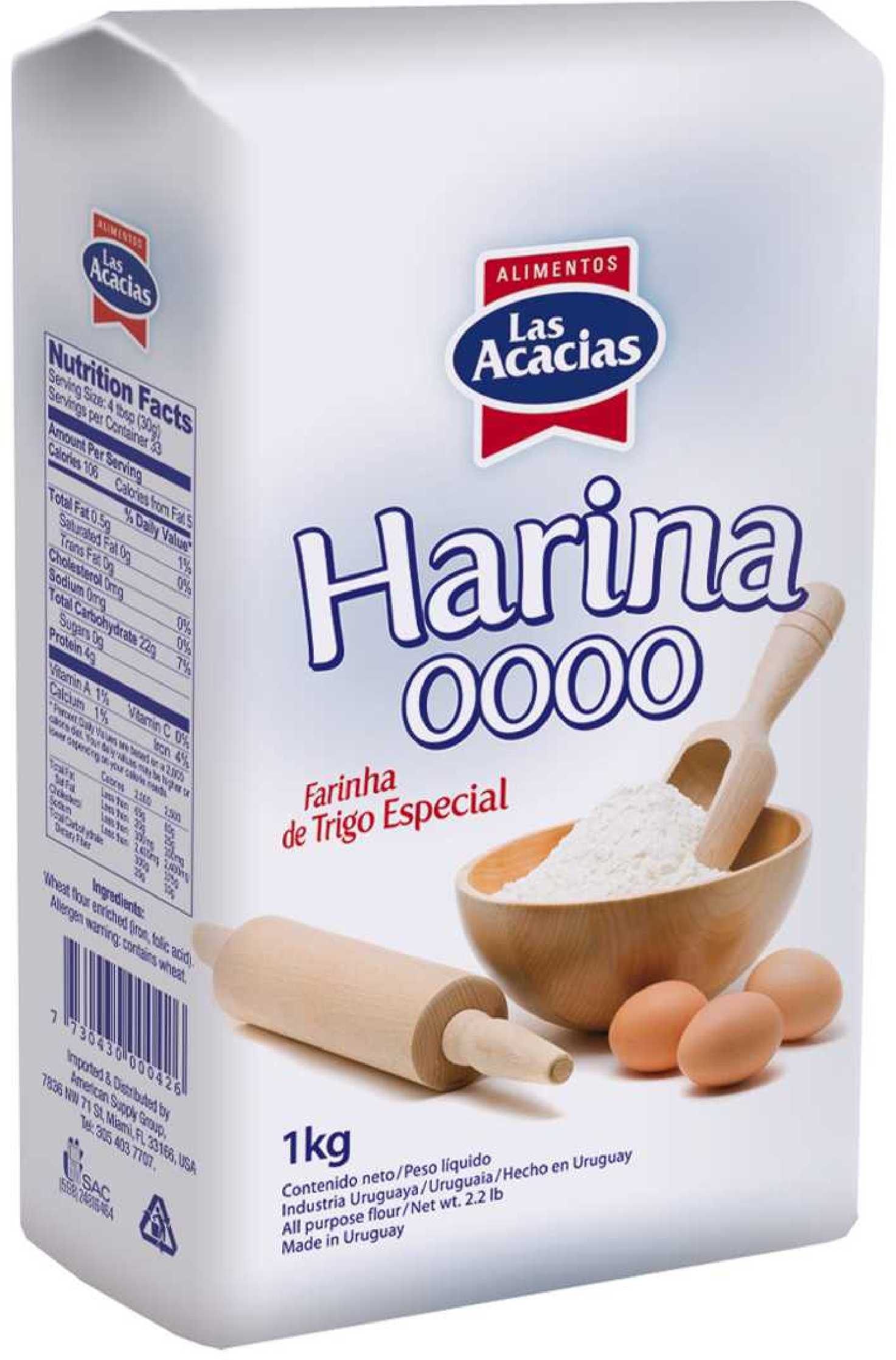 Harina Las Acacias 0000 12 x 1 Kg