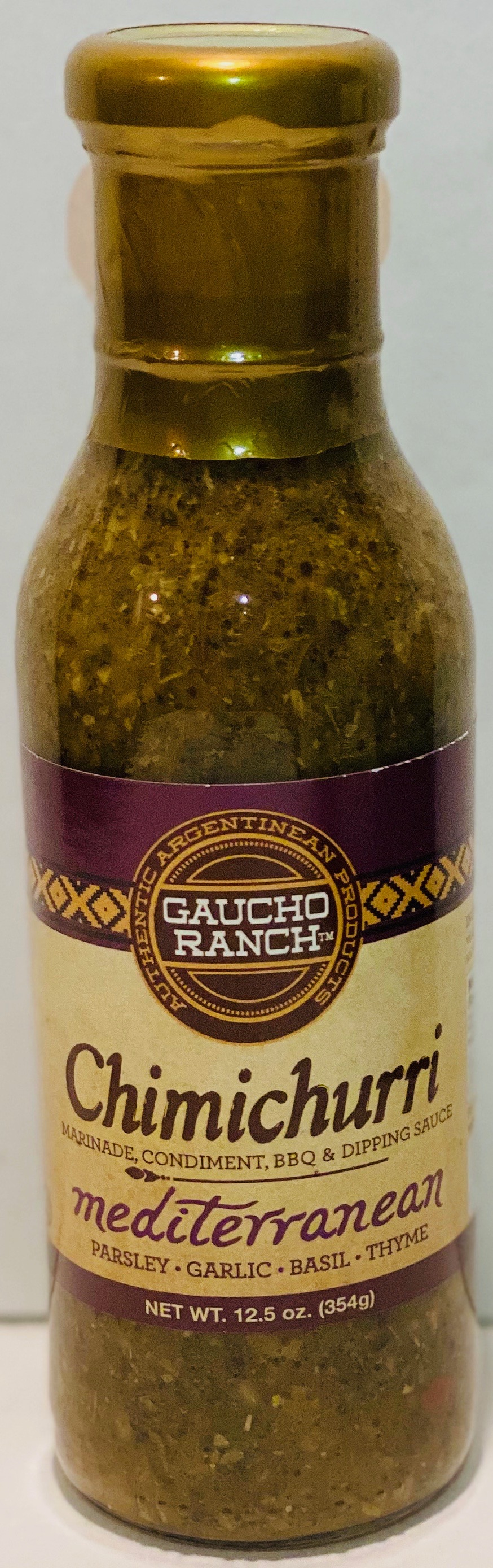 Salsa Chimichurri Gaucho Ranch 12 x 14 OZ Mediterranean Flavor