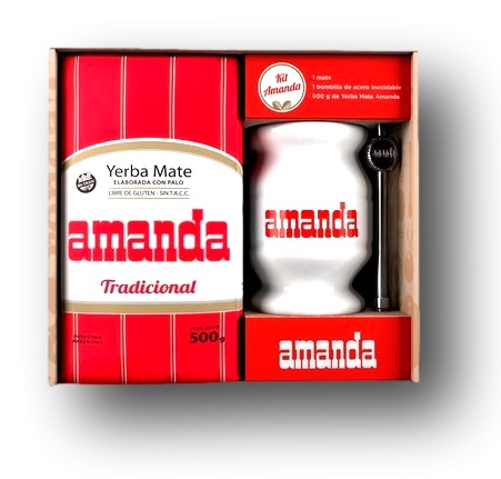 Kit Amanda Yerbas x 500 g Mate y bombilla x 10 Unid.