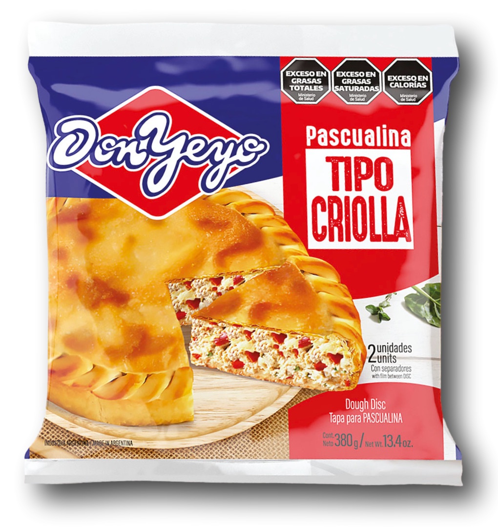 Tapas de Pascualina CRIOLLA Don Yeyo 30 x 380 g