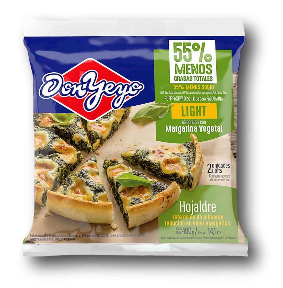 Tapas de Pascualina Light Don Yeyo 30 x 400 g