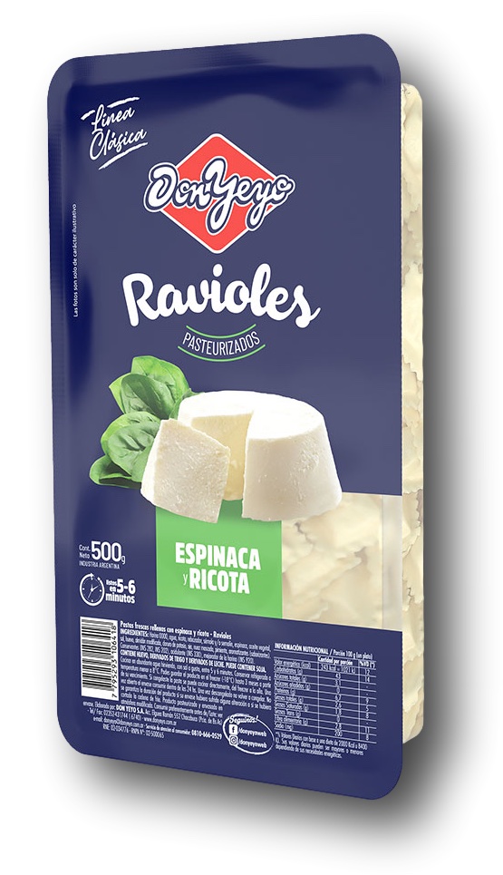 Ravioles de Espinaca Don Yeyo 20 x 500 g