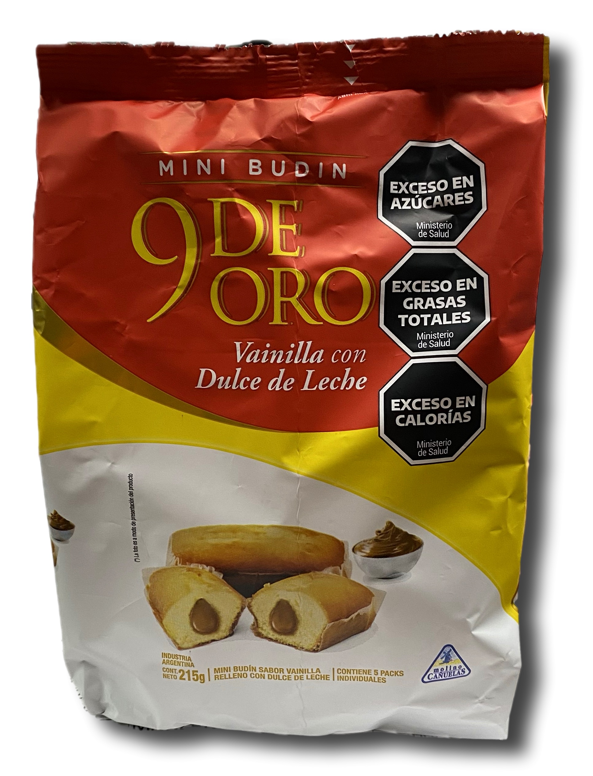 Mini Budin de Vainilla c/dulce de leche 9 de Oro 10 x 215 g