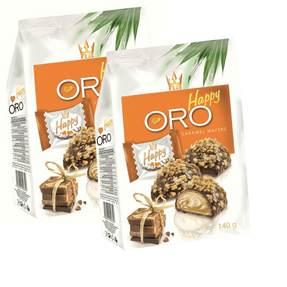 Happy Wafers Oro Caramel 140Gm