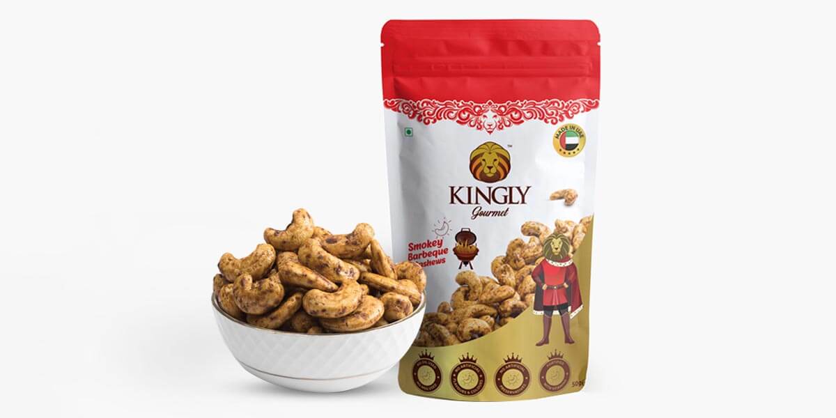 Kingly Gourmet Smokey Bbq Cashews 50Gm