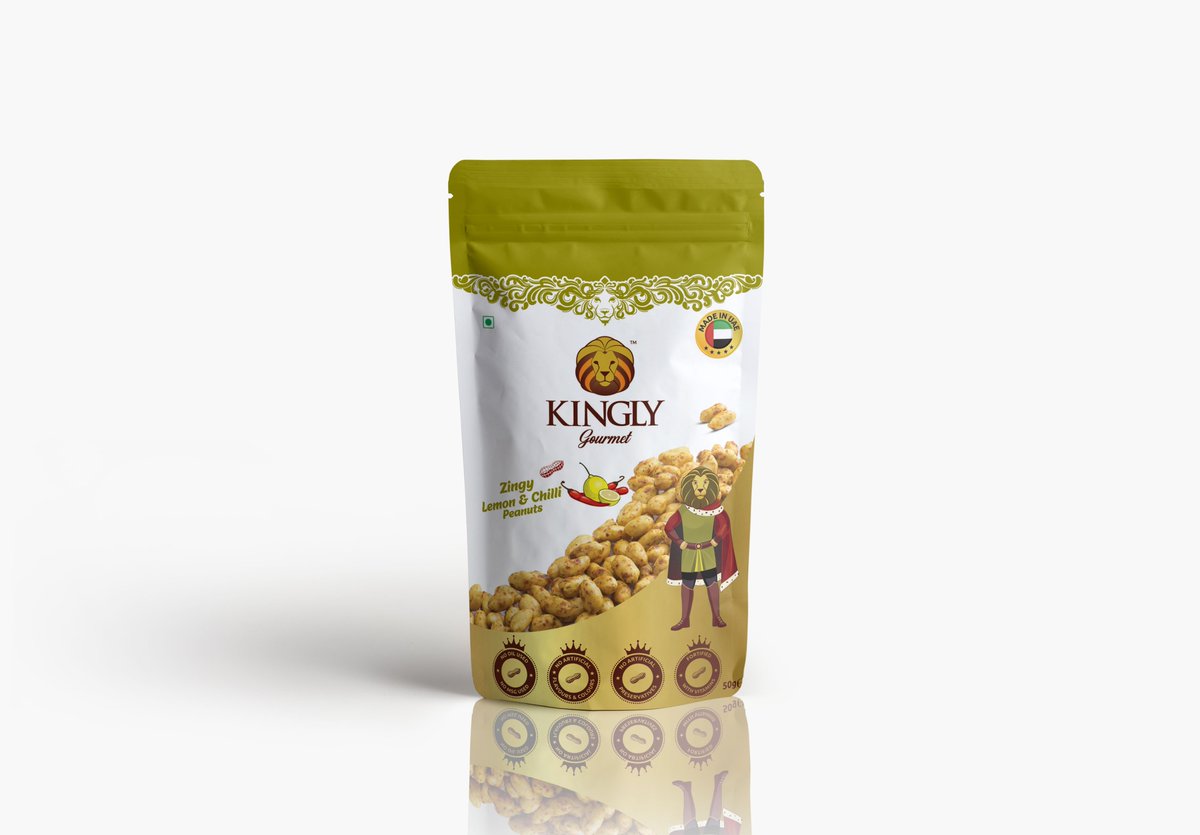 Kingly Gourmet Zingy Lemon & Chilly Peanuts 50Gm