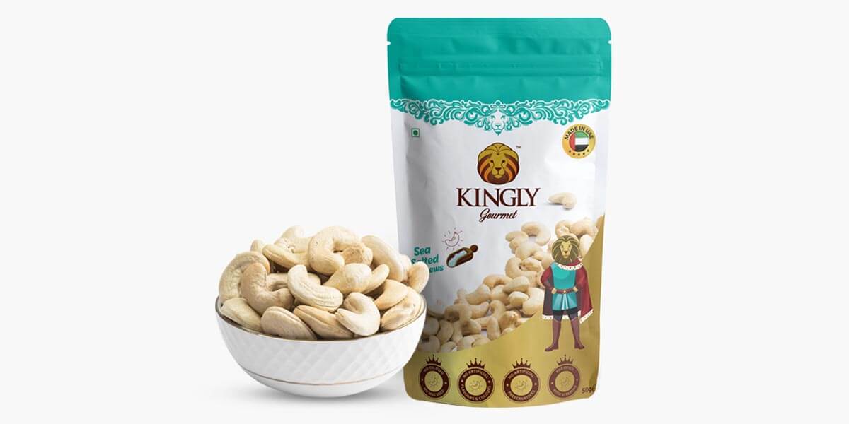 Kingly Gourmet Sea Salted Cashews 125Gm