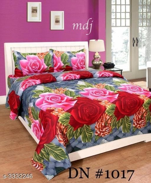 Stylish Printed Cotton Double Bedsheet