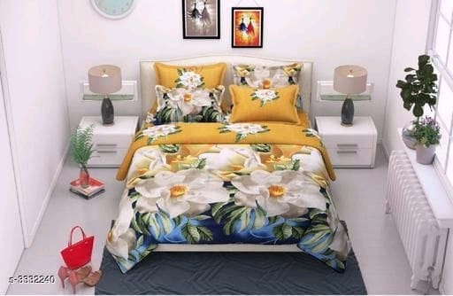 Stylish Printed Cotton Double Bedsheet