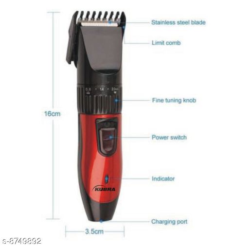 Rechargeable Cordless Beard & Hair Trimmer For Men (Red)