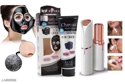 Charcaol Face Anti Blackhead Peel Off Mask With Flawless Facial Hair Remover Trimmer