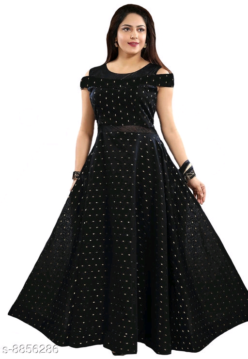 Women Satin Anarkali Gown