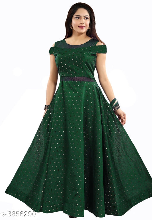 Women Satin Anarkali Gown