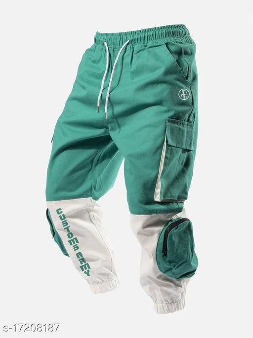Green And White Multi Pocket Pant