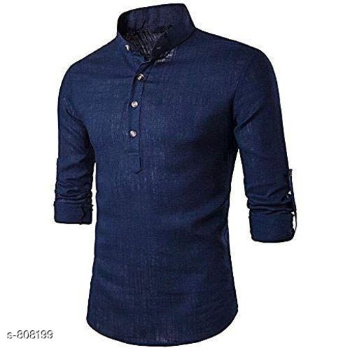 Men's Attractive Cotton Solid Short Kurta