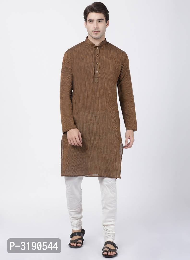 Men's Coffee Cotton Kurta
