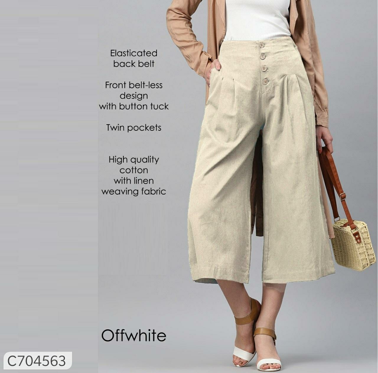 Women's Cotton Solid Latest Culotte