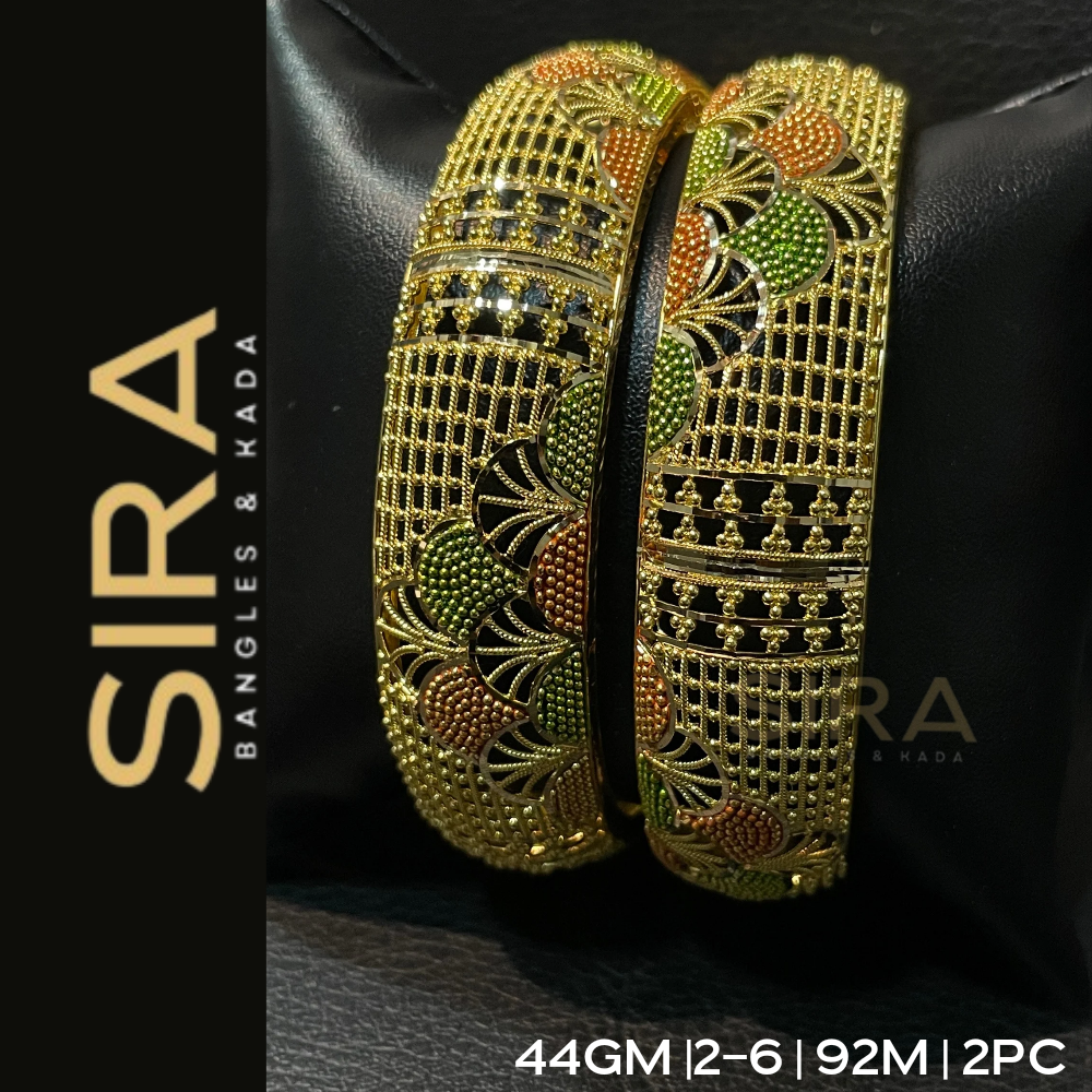 Calcutti Rawa Bangles -22KT -44Grams 2Pc