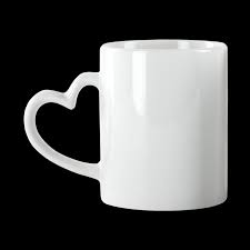 White Heart Handle Mug