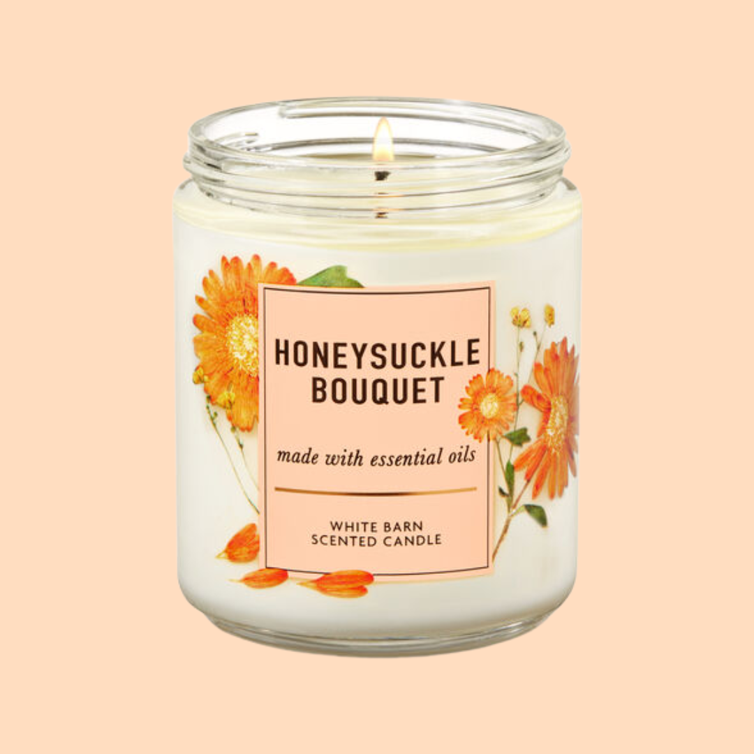 White Barn Honeysuckle Bouquet Single Wick Candle