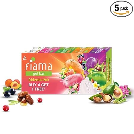 Fiama Gel Bar Celebration Pack with 5 unique Gel Bars, 125g (Buy 4 get 1 Free)