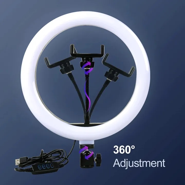 10 inch Ring Light Tripod Stand Studio set for YouTube/Facebook Live Video Tiktok Video 