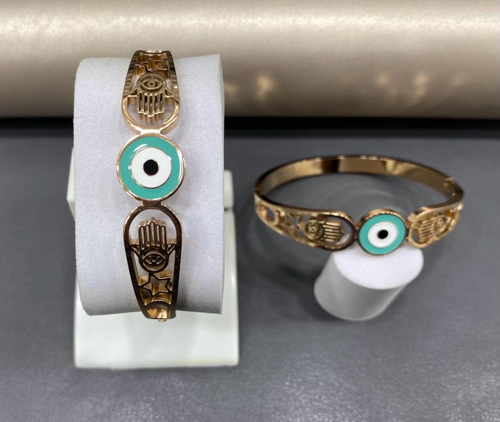 Hamsa Evil Eye Turquoise Bracelet