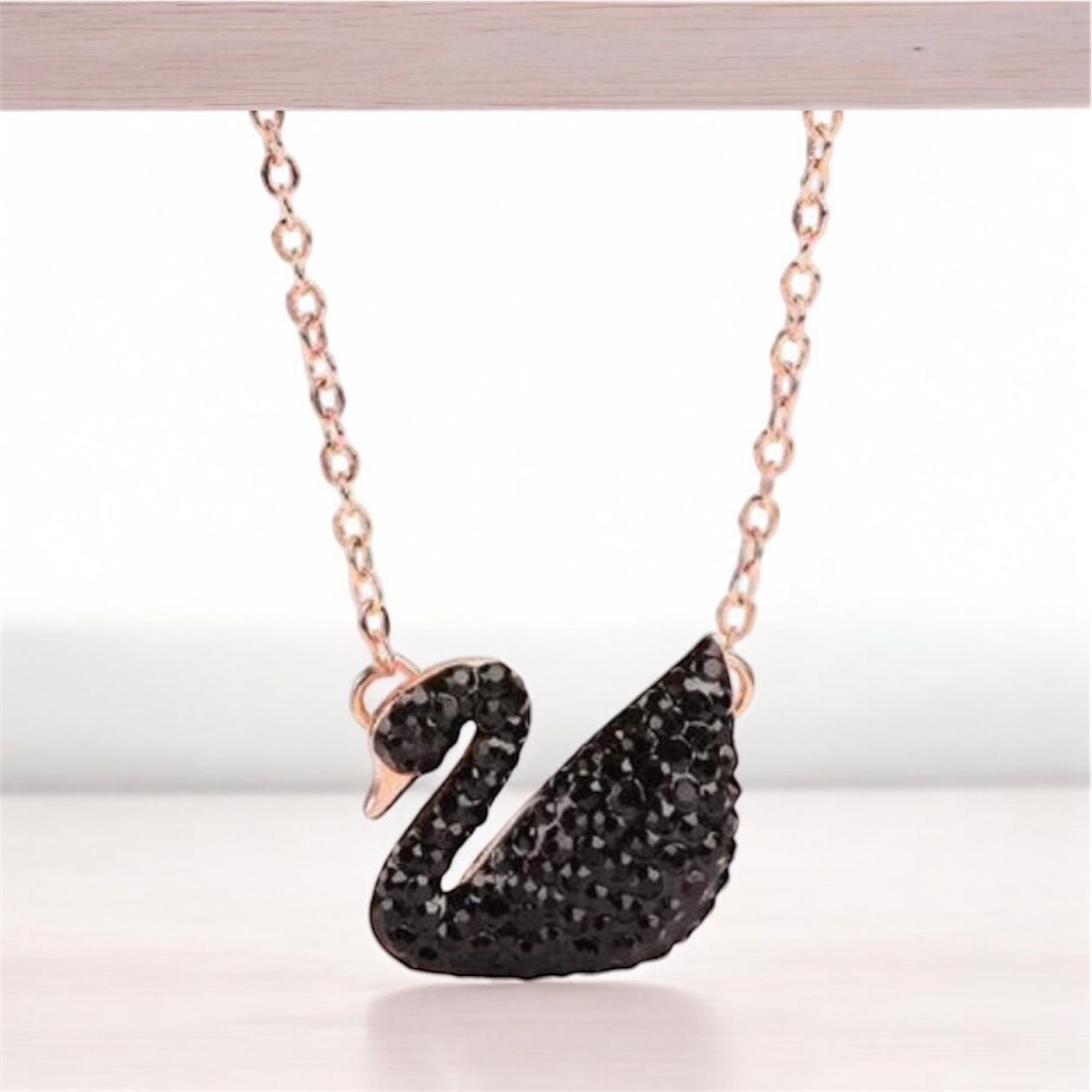 Black Beauty Swan Necklace