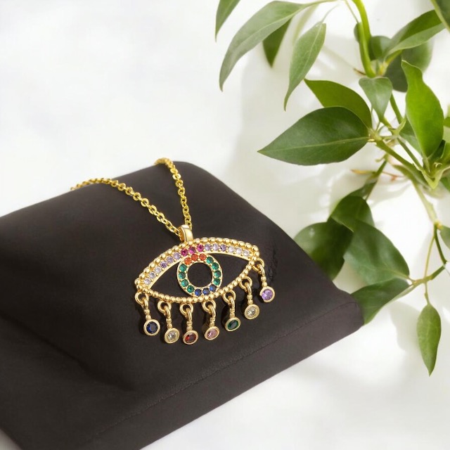 Rainbow Evil Eye Necklace