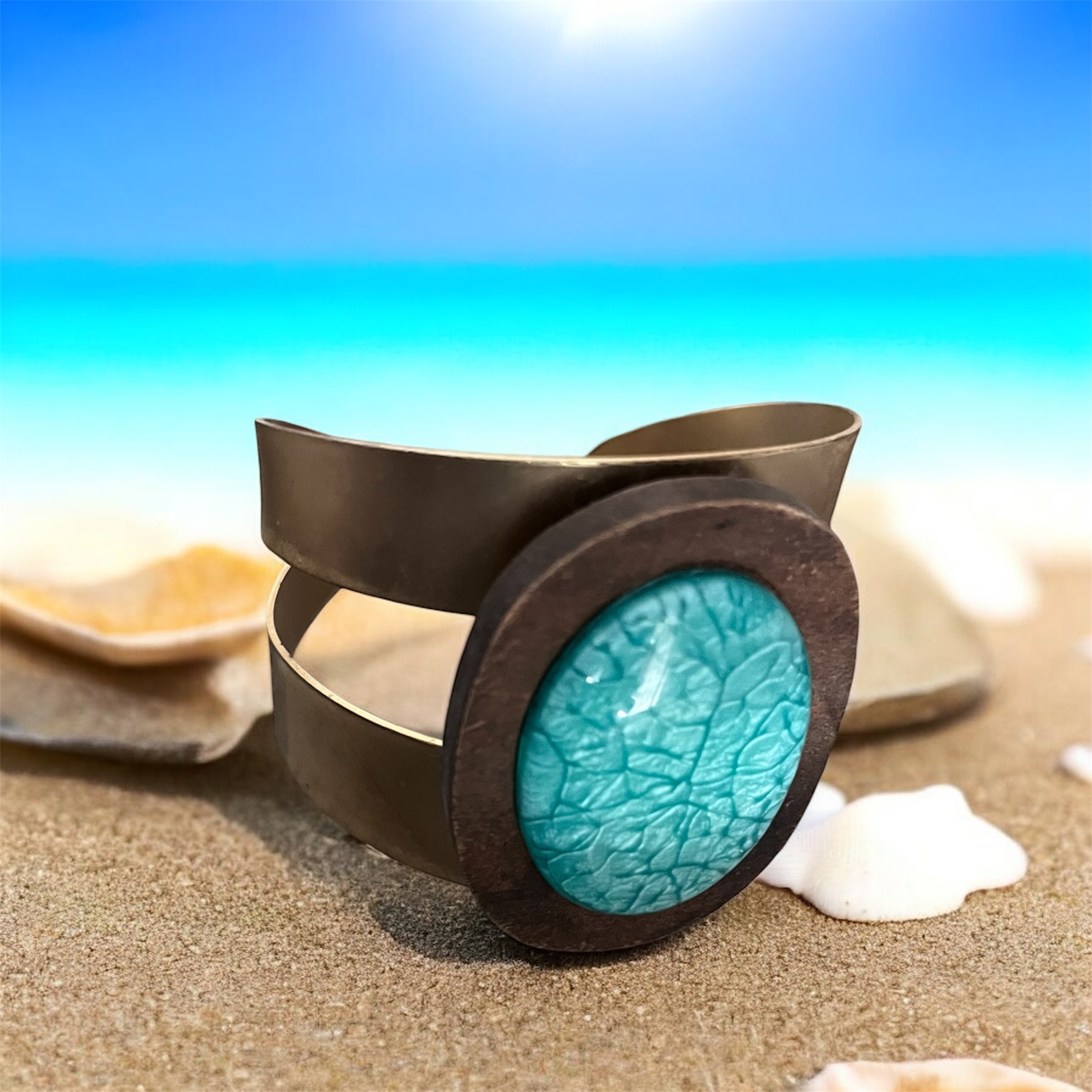Sea Turquoise Chunky Hand Cuff