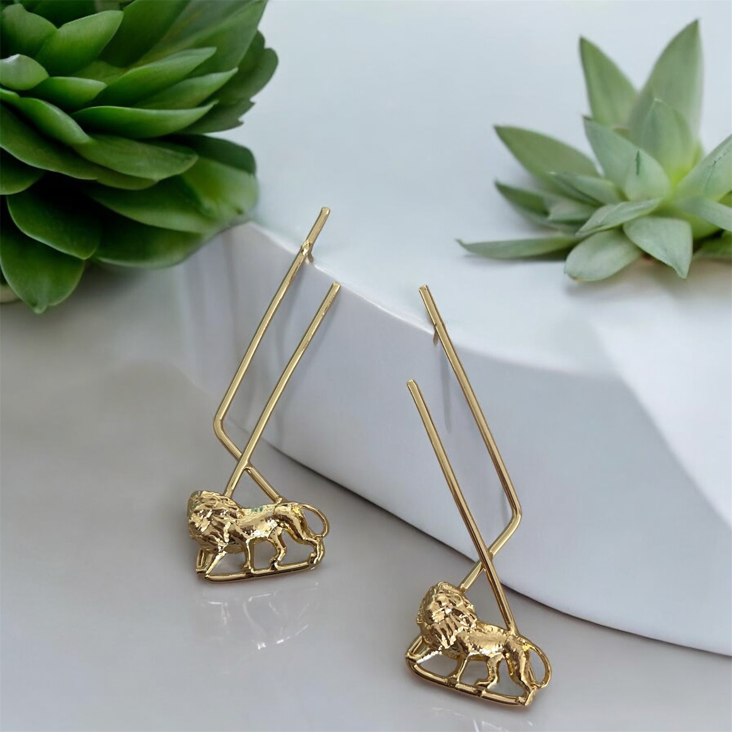 Into The Wild - Lion Earrings