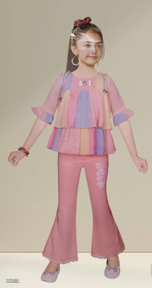 Kid Girls Western Plazo Style Pant Dress