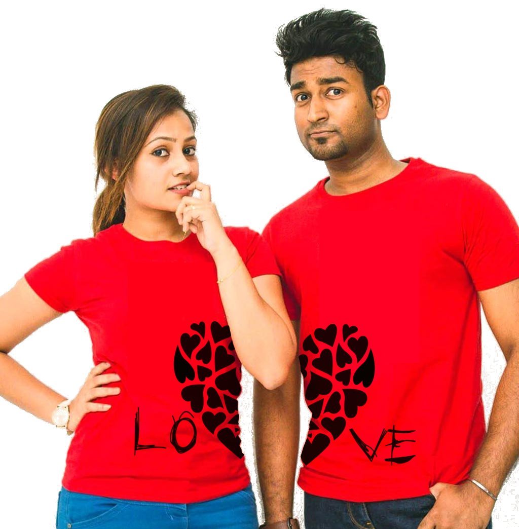 Round Neck Pure Cotton Couple Tee