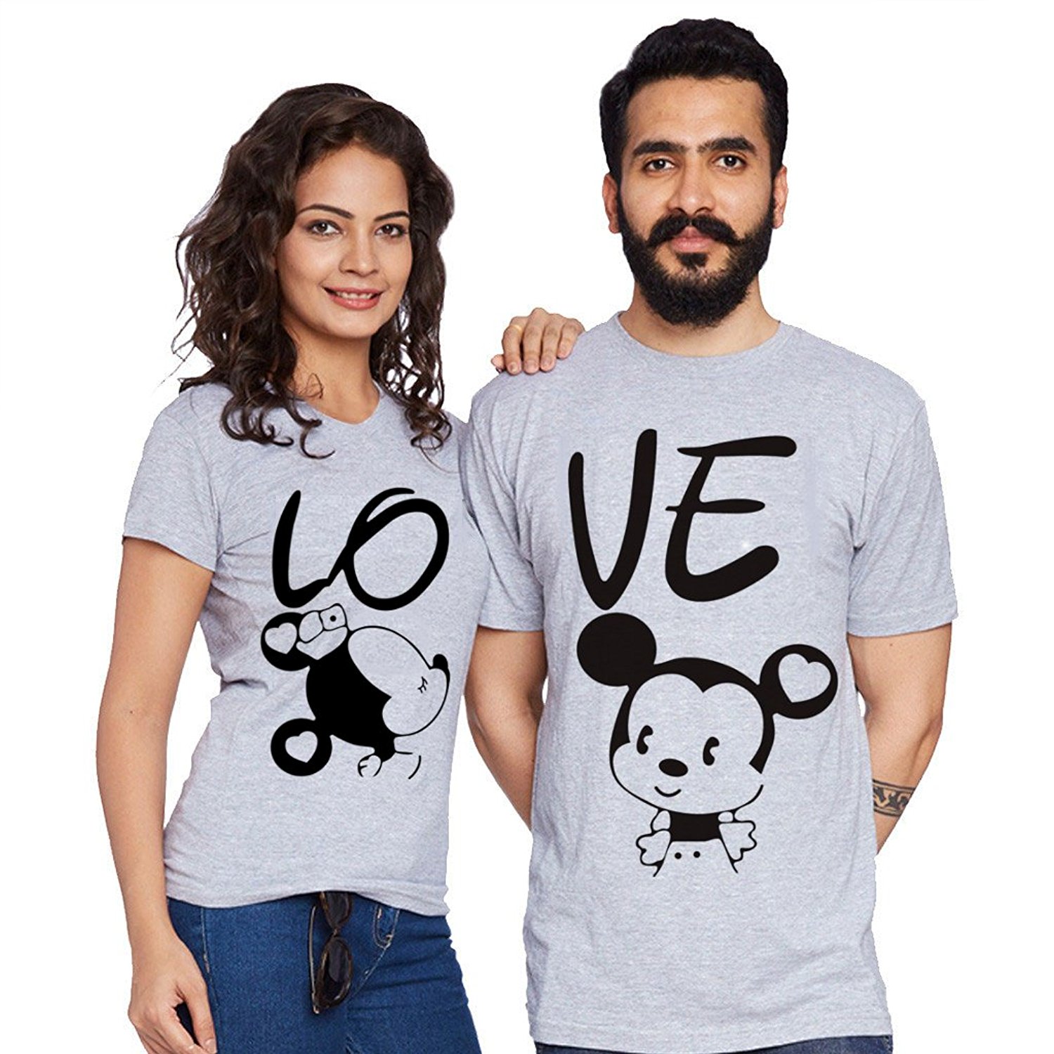 Round Neck Pure Cotton Couple Tee