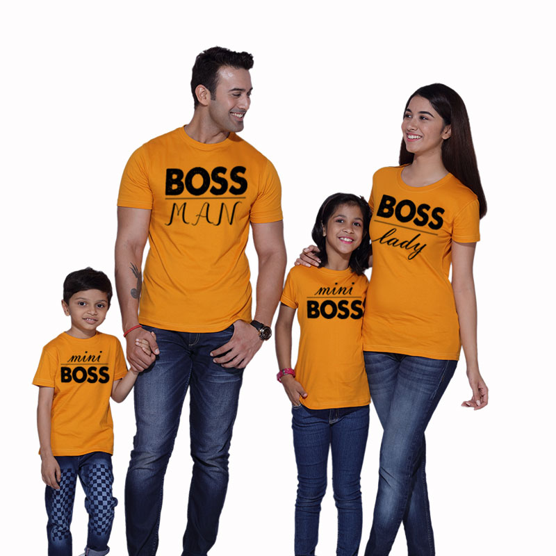 Double F Round Neck Family T-shirts For Happy Family
