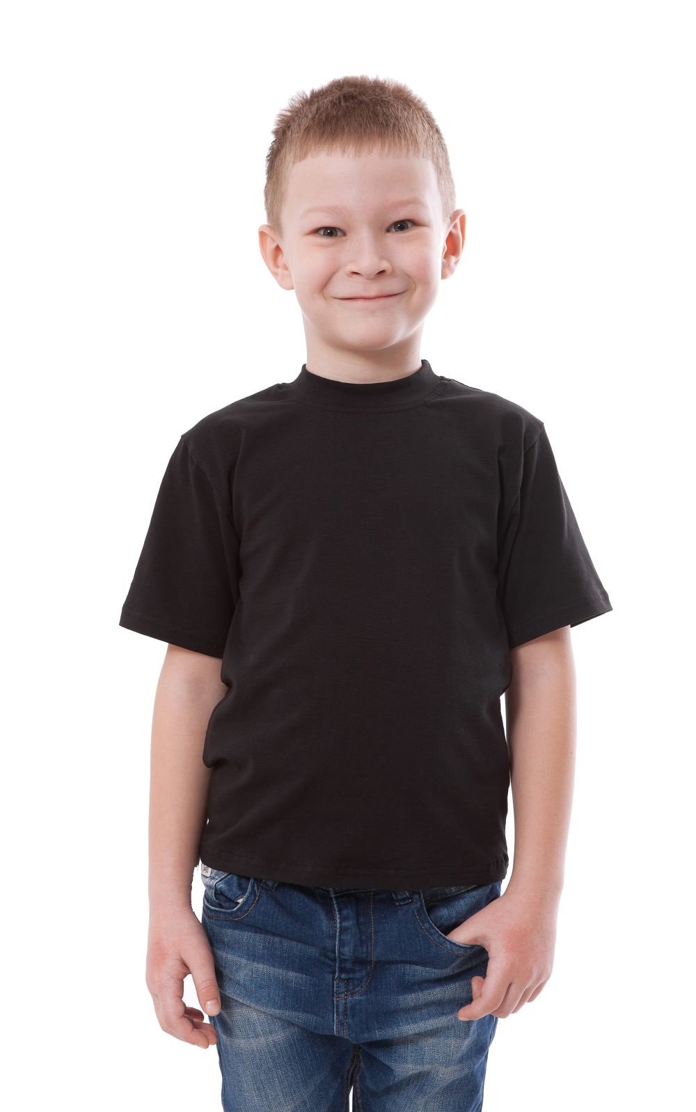 DOUBLE F ROUND NECK HALF SLEEVE BLACK COLOR PLAIN T-SHIRT FOR BOYS