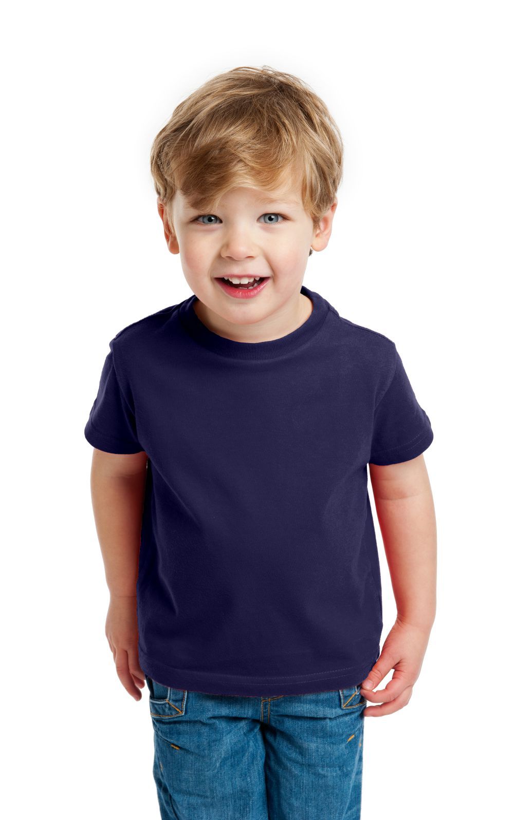 DOUBLE F ROUND NECK HALF SLEEVE NAVY BLUE COLOR PLAIN T-SHIRT FOR BOYS